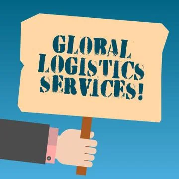 Writing note showing Global Logistics Services. Business photo showcasing Stockillustratie
