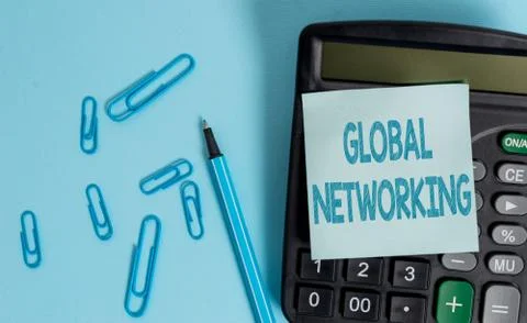 Writing note showing Global Networking. Business photo showcasing Communication Stock Photos