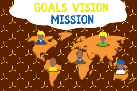 Writing note showing Goals Vision Mission. Business photo showcasing practical Stock Illustration