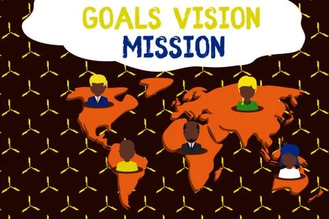 Writing note showing Goals Vision Mission. Business photo showcasing practical Stock Illustration