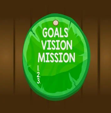 Writing note showing Goals Vision Mission. Business photo showcasing practical Stock Illustration