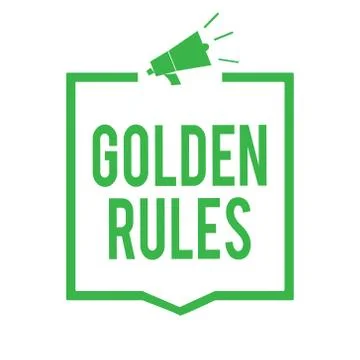 Writing note showing Golden Rules. Business photo showcasing Basic principle Illustrazione stock