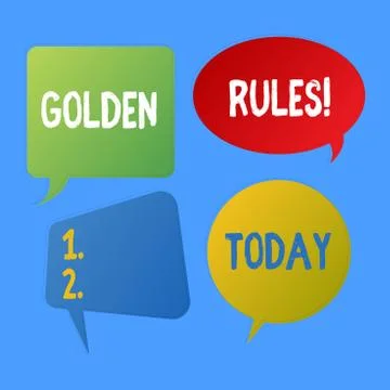 Writing note showing Golden Rules. Business photo showcasing principle should Illustrazione stock