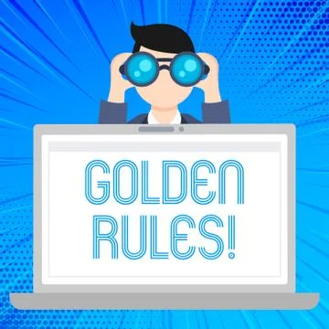 Writing note showing Golden Rules. Business photo showcasing principle should Illustrazione stock