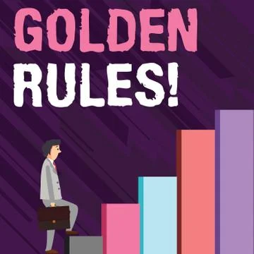 Writing note showing Golden Rules. Business photo showcasing principle should Illustrazione stock