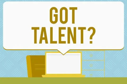 Writing note showing Got Talentquestion. Business photo showcasing asking if got Illustrazione stock