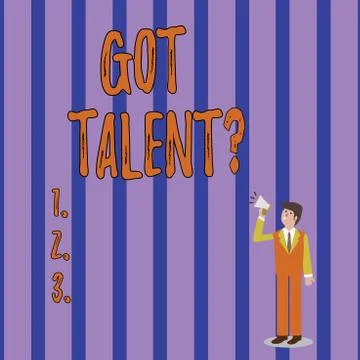 Writing note showing Got Talentquestion. Business photo showcasing asking if got Illustrazione stock