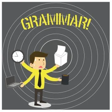 Writing note showing Grammar. Business photo showcasing whole system structure Stock Illustration