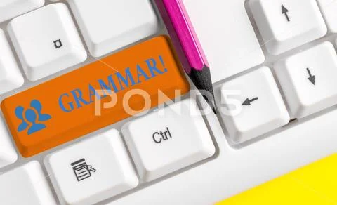 Writing note showing Grammar. Business photo showcasing whole system structure Stock Photos