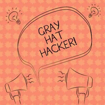 Writing note showing Gray Hat Hacker. Business photo showcasing Computer Stock Illustration