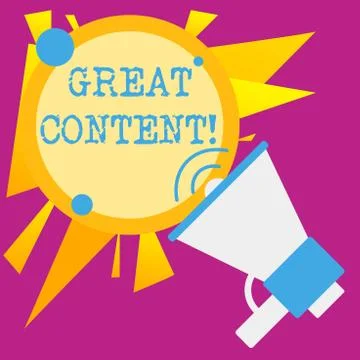 Writing note showing Great Content. Business photo showcasing valuable text m Stock Illustration