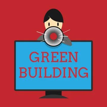 Writing note showing Green Building. Business photo showcasing A structure that Ilustración de archivo