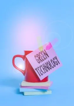 Writing note showing Green Technology. Business photo showcasing reverse the Stock Photos