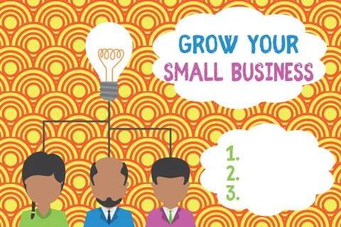 Writing note showing Grow Your Small Business. Business photo showcasing company Illustrazione stock