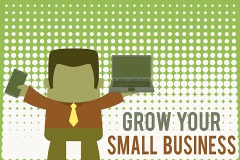 Writing note showing Grow Your Small Business. Business photo showcasing company Stock Illustration