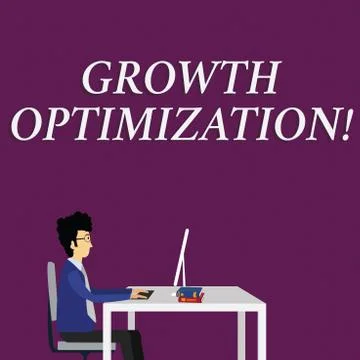 Writing note showing Growth Optimization. Business photo showcasing Finding an Stock Illustration