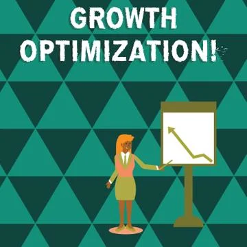 Writing note showing Growth Optimization. Business photo showcasing Finding an Stock Illustration