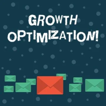 Writing note showing Growth Optimization. Business photo showcasing Finding an Stock Illustration