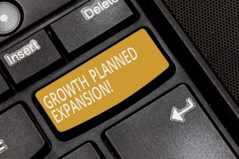 Writing note showing Growth Planned Expansion. Business photo showcasing Stock Photos