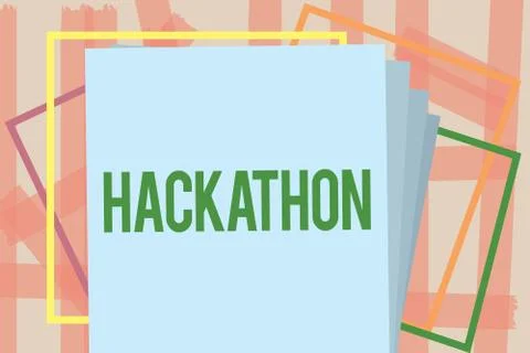 Writing note showing Hackathon. Business photo showcasing event where large Stock Illustration