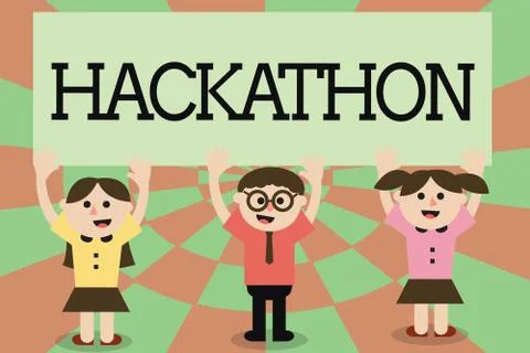 Writing note showing Hackathon. Business photo showcasing event where large Stock Illustration