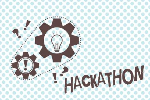 Writing note showing Hackathon. Business photo showcasing event where large Stock Illustration