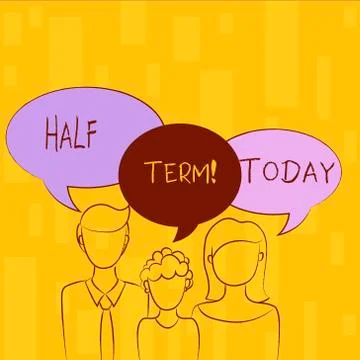 Writing note showing Half Term. Business photo showcasing Short holiday in the Stock Illustration