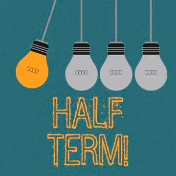 Writing note showing Half Term. Business photo showcasing Short holiday in the Stock Illustration