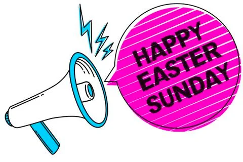 Writing note showing Happy Easter Sunday. Business photo showcasing Greeting  Stock Illustration