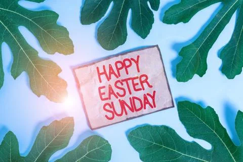 Writing note showing Happy Easter Sunday. Business photo showcasing Greeting Fotos de archivo