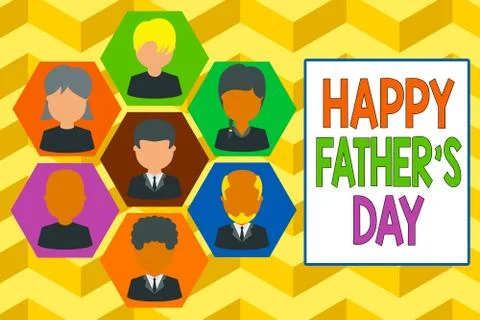 Writing note showing Happy Father S Day. Business photo showcasing time of year Illustration