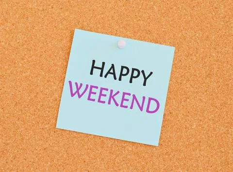 Writing note showing Happy Weekend. Business photo showcasing wishing someone Stock Photos