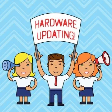 Writing note showing Hardware Updating. Business photo showcasing process of イラスト素材