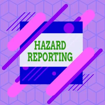 Writing note showing Hazard Reporting. Business photo showcasing account or Stock Illustration