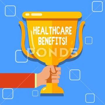 Writing note showing Healthcare Benefits. Business photo showcasing monthly fair Stock Illustration