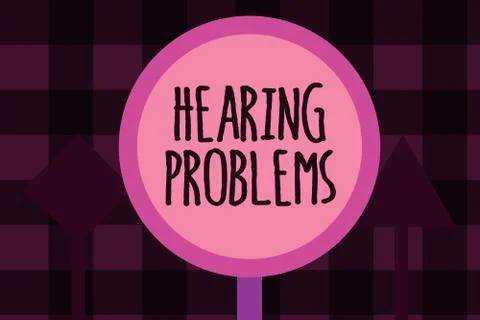Writing note showing  Hearing Problems. Business photo showcasing is partial o Stock Illustration