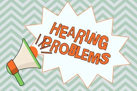 Writing note showing  Hearing Problems. Business photo showcasing is partial o Stock Illustration