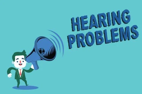 Writing note showing  Hearing Problems. Business photo showcasing is partial o Stock Illustration