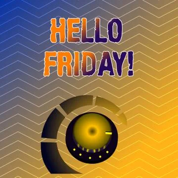 Writing note showing Hello Friday. Business photo showcasing you say this for 스톡 일러스트