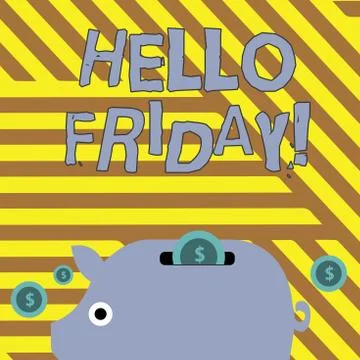Writing note showing Hello Friday. Business photo showcasing you say this for 스톡 일러스트