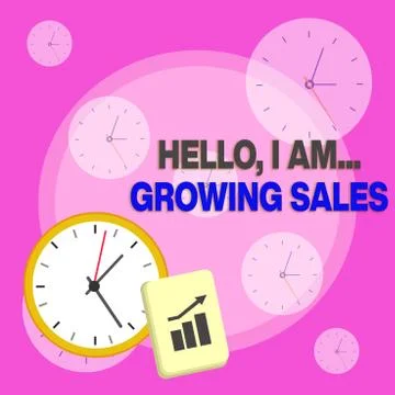 Writing note showing Hello I Am Growing Sales. Business photo showcasing Making Stock Illustration