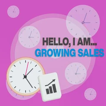 Writing note showing Hello I Am Growing Sales. Business photo showcasing Making Stock Illustration
