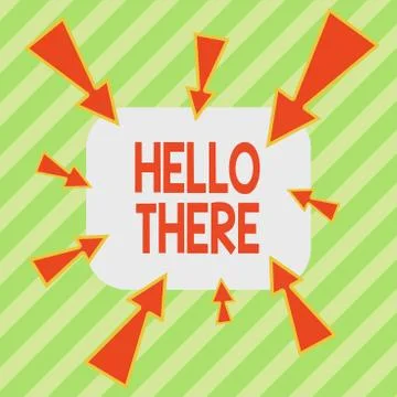 Writing note showing Hello There. Business photo showcasing a way to get someone Stock Illustration