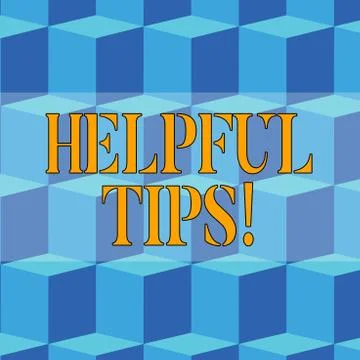 Writing note showing Helpful Tips. Business photo showcasing advices given to be Stock Illustration