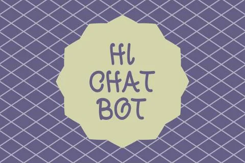 Writing note showing Hi Chat Bot. Business photo showcasing Greeting to robot Stockillustratie