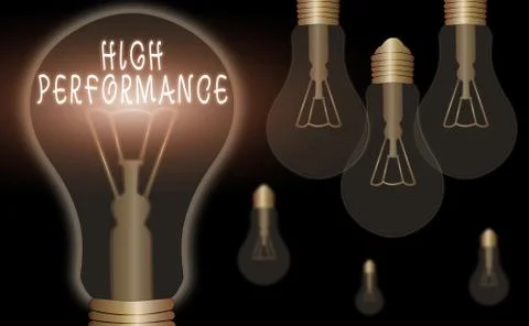 Writing note showing High Performance. Business photo showcasing organization Stock Illustration