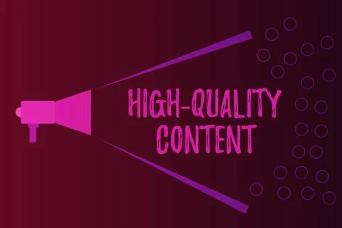 Writing note showing High Quality Content. Business photo showcasing Website is Stock Illustration