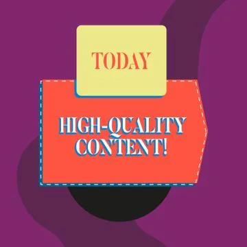 Writing note showing High Quality Content. Business photo showcasing Website is Stock Illustration