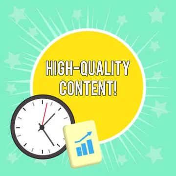 Writing note showing High Quality Content. Business photo showcasing Website is Stock Illustration