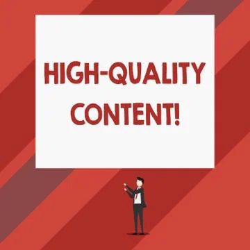Writing note showing High Quality Content. Business photo showcasing Website is Stock Illustration